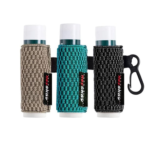 3PCS Lip Balm Holder Sleeves Keychain Lipstick Sleeves Lip Gloss Holder Keychain Chapstick Elastic Sleeves(Black/brown/Green)-BrightBean Baby