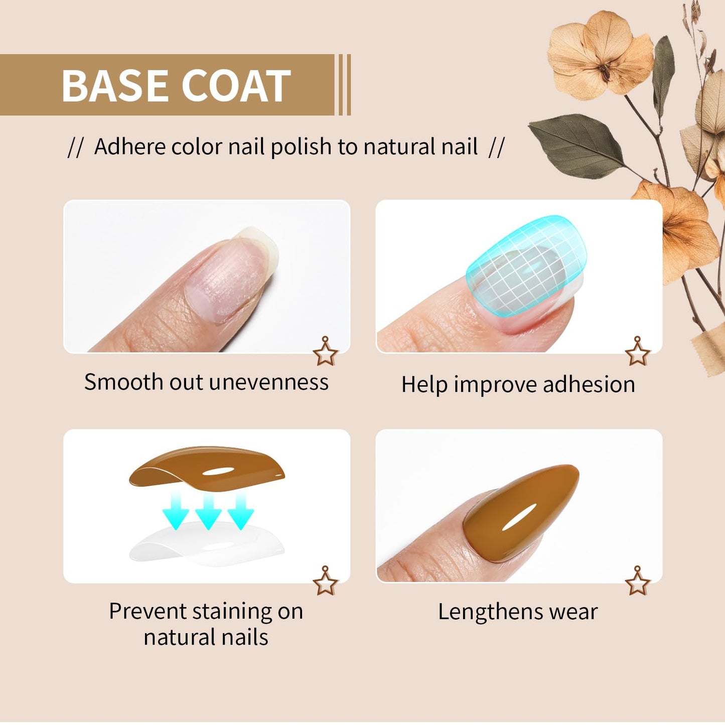 Base and Top Coat Nail Polish Quick Dry,16.5ml Large capacity Basic Nail Polish Set Air Dry Fast, High-Glossy Shiny, No U V Light Needed for Women Salon DIY Nail Art-BrightBean Baby