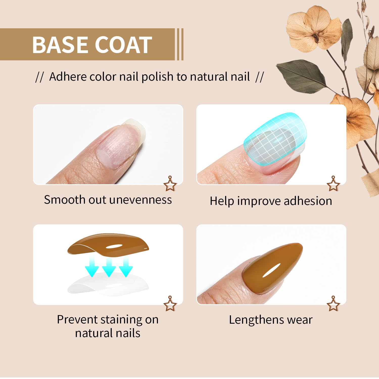 Base and Top Coat Nail Polish Quick Dry,16.5ml Large capacity Basic Nail Polish Set Air Dry Fast, High-Glossy Shiny, No U V Light Needed for Women Salon DIY Nail Art-BrightBean Baby