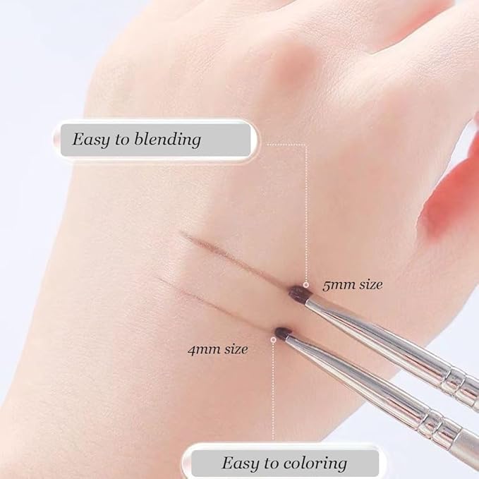 Mini Smudge Brush for Eyeliner,2 PCS Small Smudge Brush for Precision Eyeshadow and Eyeliner,Eyeliner Brush for Powder Gel Cream Liquid Concealer,Eye Makeup Brush Set-BrightBean Baby