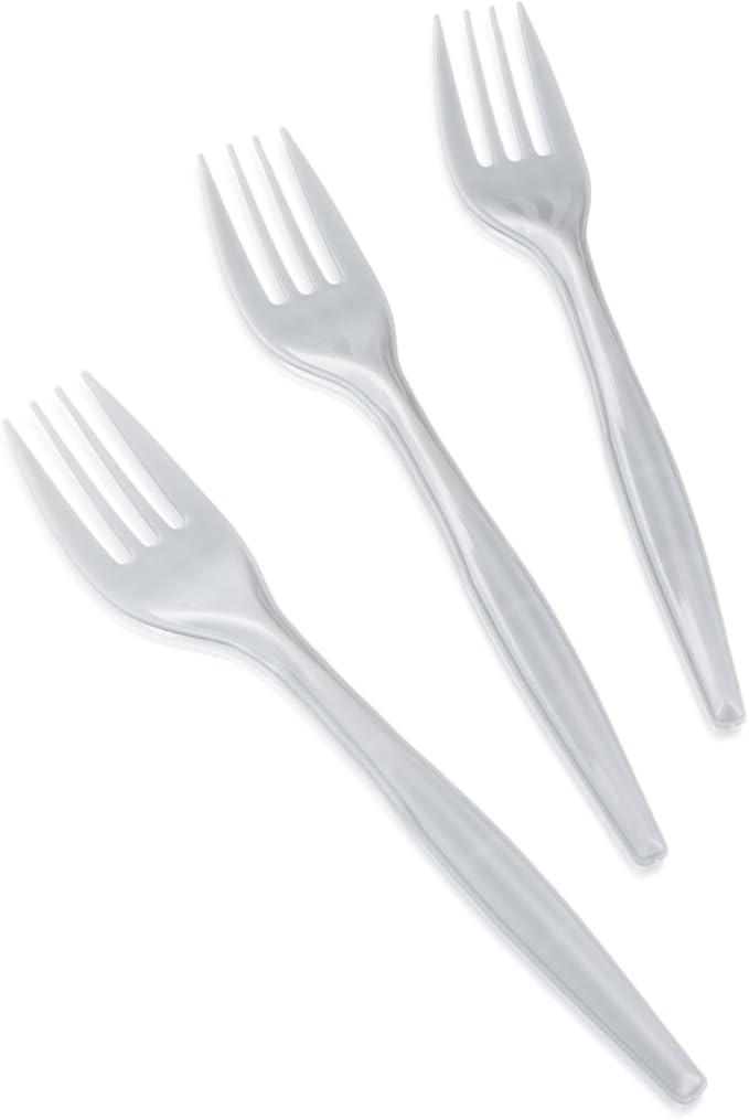 [600 Pack] White Disposable Plastic Forks - Practical Cutlery for Parties, Lunches, Picnics, and Long Trips - Great for Meals, Desserts, or Appetizers