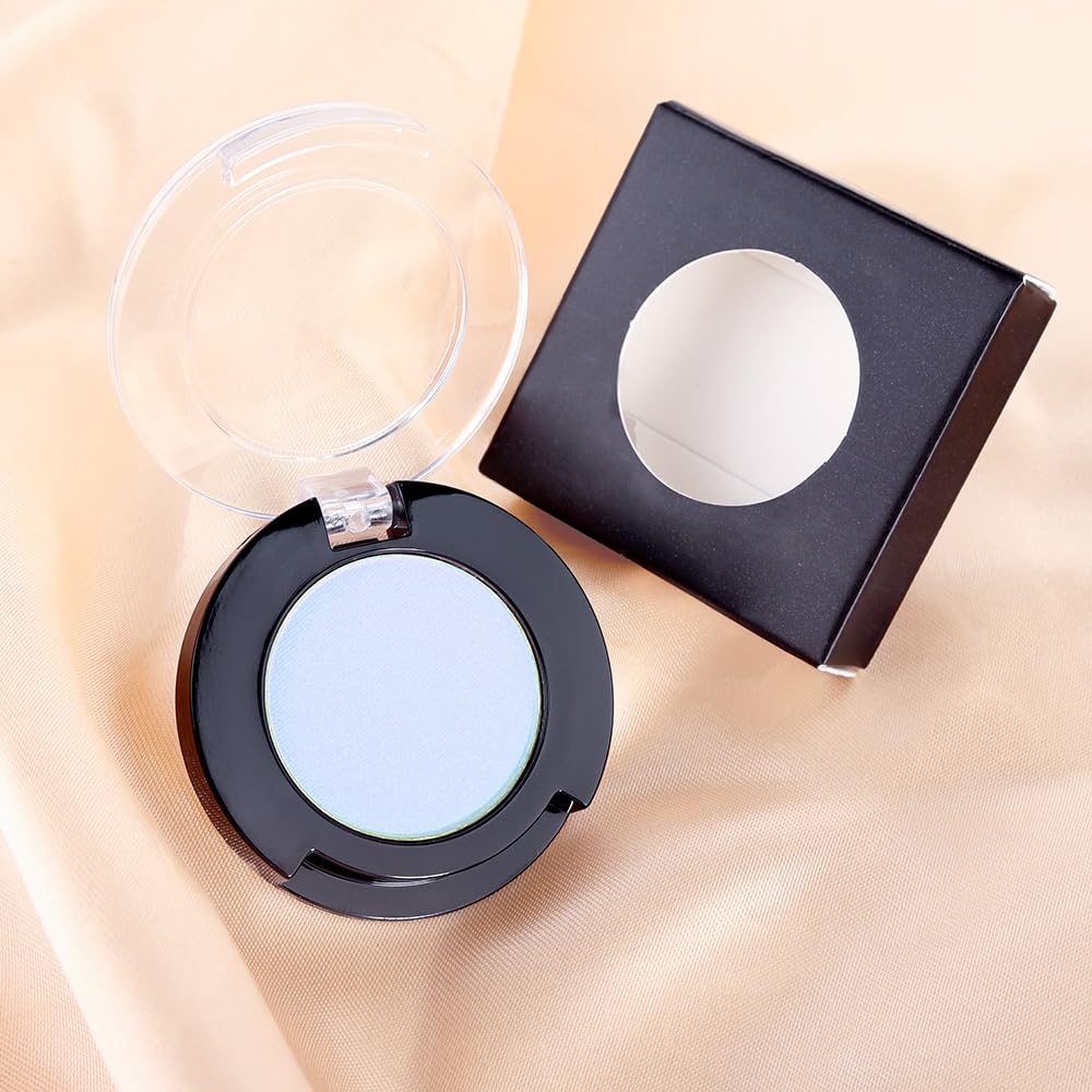 Monochrome Pressed Eyeshadow, Matte Blue Waterproof Neutral Powde Mini Eyeshadow, sombras para ojos, Talc, Paraben & Cruelty Free (C10#Matte Blue)-BrightBean Baby