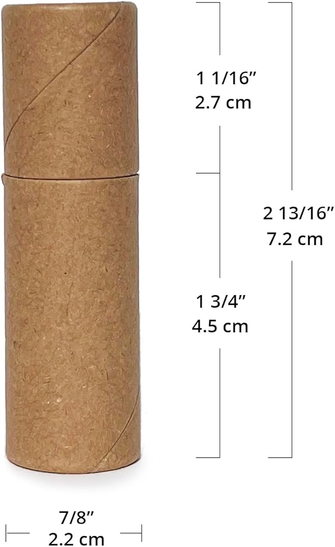 Push-Up Paperboard Lip Balm Tubes, Biodegradable Kraft Paper Lipstick Tube, Cardboard 0.5 Oz. (15 ml) Empty Container, Solid Perfume Tube, Sample Cosmetic Container, DIY Chapstick, Lipstick (300)-BrightBean Baby
