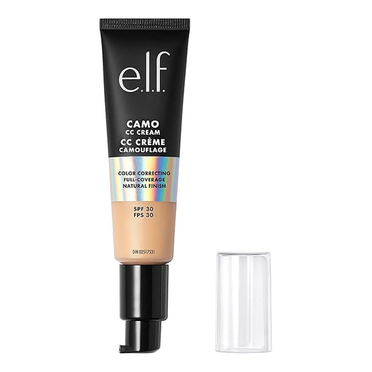 e.l.f. Camo CC Cream, Color Correcting Medium-To-Full Coverage Foundation with SPF 30, Light 240 W, 1.05 Oz (30g)-BrightBean Baby