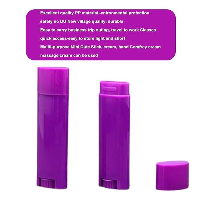 5ml 50Pcs Empty Oval Deodorant Lip balm Tubes Containers Twist-up Refillable Containers for Lipstick,Chapstick,Homemade Lip balm,DIY Deodorants(Purple)-BrightBean Baby