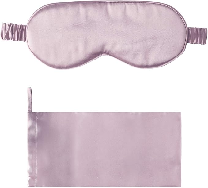 Silk Sleep Mask Light Blocking Luxury 100% Mulberry 19mm Silk Eye Mask Eye Cover Blindfold Ultra Soft Light & Comfy Anti Aging Skin Care with Travel Bag Gift Package-BrightBean Baby