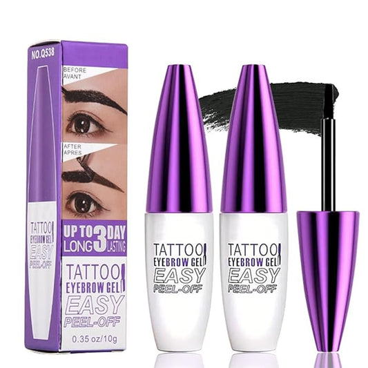 2Pcs Black Peel Off Brow Tint Gel - Waterproof & Sweatproof Tattoo Effect, Transfer-Resistant Multi-Day Wear, All Skin Types Mother’s Day Gift Set-BrightBean Baby