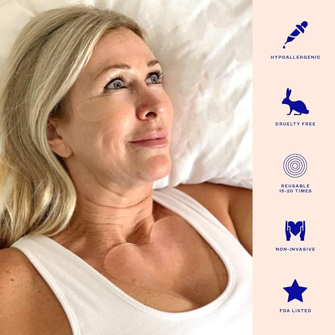 Wrinkles Schminkles Chest, Cleavage & Body Stretch Mark Wrinkle Patches | Reusable Hypoallergenic Pregnancy Safe Silicone Smoothing Pads to Prevent and Reduce Wrinkles & Stretch Marks | 2 Pack-BrightBean Baby