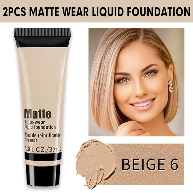 1 Pack Liquid Foundation Cream for Face Makeup,Durable Full Coverage Matte Concealer Make Up,Oil Control & Waterproof Base Primer -1 Fl.Oz-BEIGE 4#-BrightBean Baby