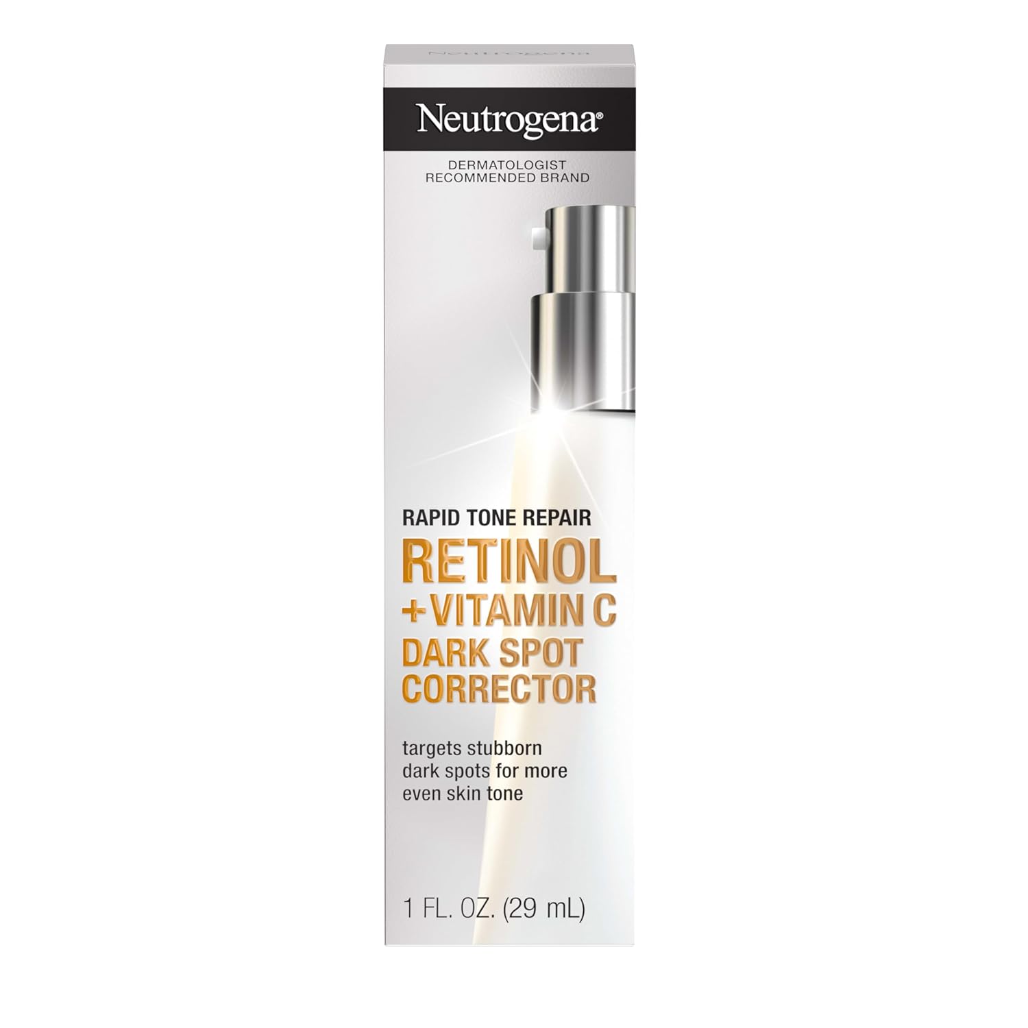Neutrogena Rapid Tone Repair Retinol + Vitamin C Dark Spot Corrector Face Serum, Daily Anti-Wrinkle Dark Spot Corrector to Brighten & Even Tone, Mineral-Oil & Dye-Free, White, 1 oz-BrightBean Baby