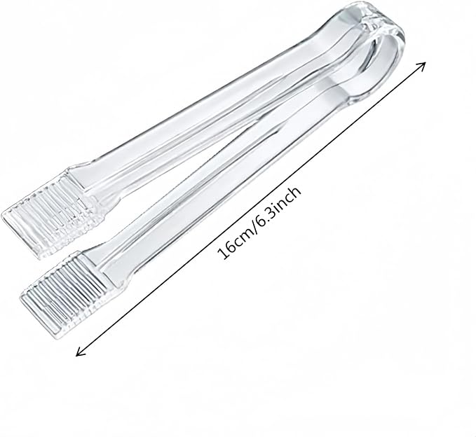 20 Pack of Set Plastic Buffet Serving Tongs Mini Serving Utensil Tongs Appetizers Tongs and Plastic Kitchen Scoops Clear Ice Scoop Buffet Scoop for Candy Dessert Buffet Ice