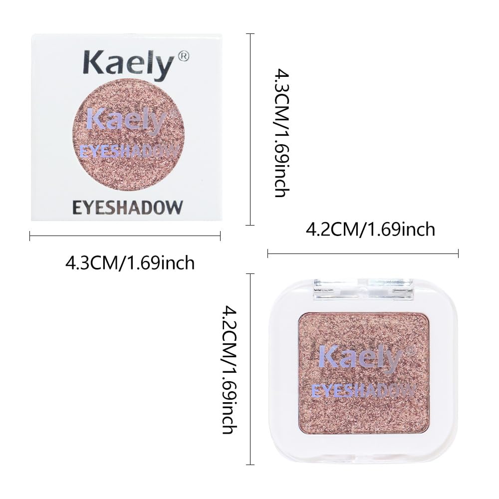 Brown Shimmer Single Eyeshadow Makeup Palette, Natural Brown Single Eye Shades, Mini Travel Palette for Women, Everyday Eyeshadows Makeup 21#-BrightBean Baby