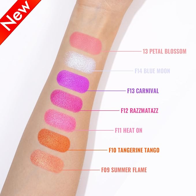 Oulac Luminisers Blush Face & Eyeshadow 2 in 1 Glow,Brighten Skin As Highlighter Makeup, Shimmer Blusher,Buildable and Vegan Cosmetics,4.8g F14 Blue Moon-BrightBean Baby