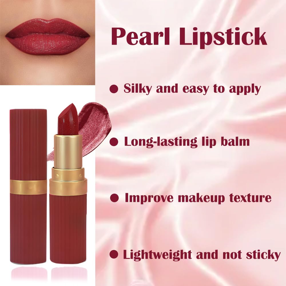 Plum Metallic Lipstick for Women,Lightweight Shimmer Frosted Lipstick,Glitter Lip Gloss Stain Long Lasting Waterproof Smudge Proof 24 Hour Full Coverage Lip Makeup,Vegan-BrightBean Baby