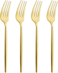 U-QE 180Pcs Gold Plastic Forks - 7.6 Inch Heavy Duty Plastic Forks, Heavyweight Gold Plastic Silverware Perfect For Parties & Weddings and Other Daily Events
