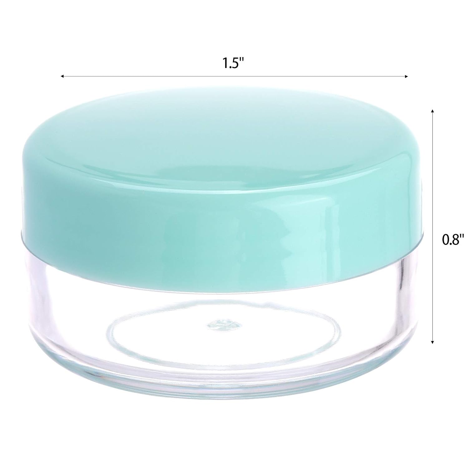 Refillable Cosmetic Sample Jars - 100 Pack 10g (0.35oz) Green Small Travel Containers with Lids + 10 Mini Makeup Spatulas - BPA Free-BrightBean Baby