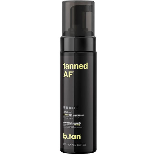 b.tan Dark Self Tanner Mousse | Get Tanned - Best, 1 Hour Express Sunless Tanning Foam, No Fake Tan Smell, Ultra Dark Bronzing Glow, Face & Body, Vegan, Cruelty Free, 6.7 Fl Oz-BrightBean Baby