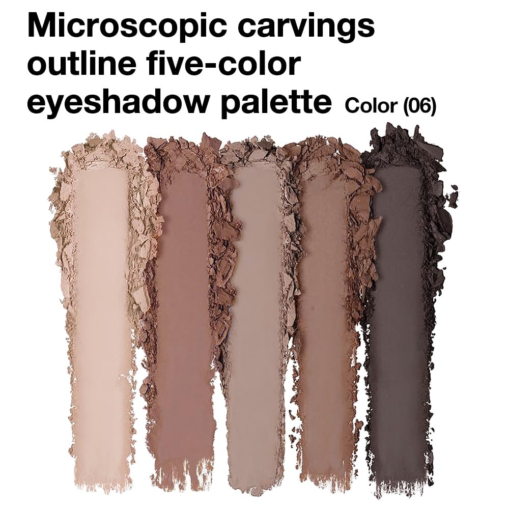 5 Color Eye Shadow Palette Makeup, Nude Coffee Brown Dark Brown Black, Velvety Matte Finish, Highly Pigmented Make up Eyeshadow Palette, Long Lasting Waterproof, Neutral Daily Eye Makeup 06#-BrightBean Baby