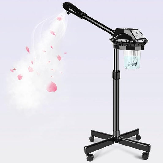 Professional Facial Steamer, Facial Steamer on Wheels, Face Steamer with Time Setting, Stand Face Steamer Adjustable Height for Spa, Salon and at Home use-BrightBean Baby
