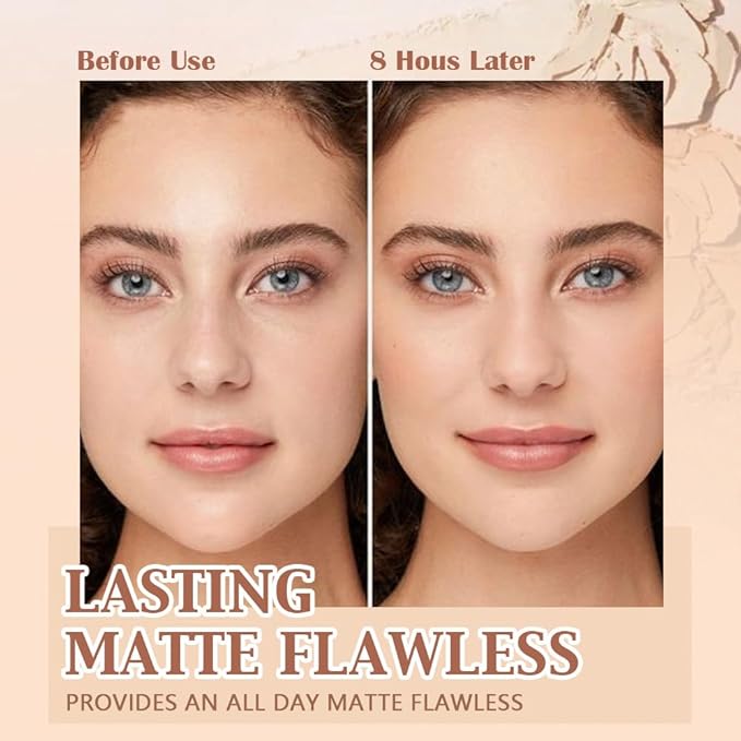 Pressed Matte Face Powder Makeup & Setting Powder for Poreless Wrinkle Blurring Contour Concealer Finishing,Lightweight,High Coverage,Shine Control, N.W 10g (02#)-BrightBean Baby