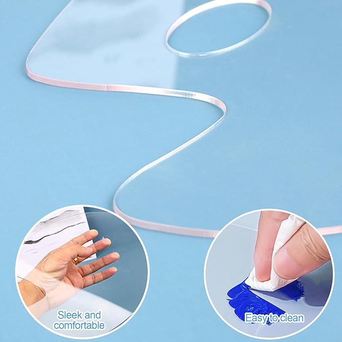 5PCS Acrylic Paint Palette Clear Paint Pallet,Transparent Non-Stick Oil Paint Palette with Protective Kraft for Craft DIY Art Painting Palette- Adults & Kids-BrightBean Baby