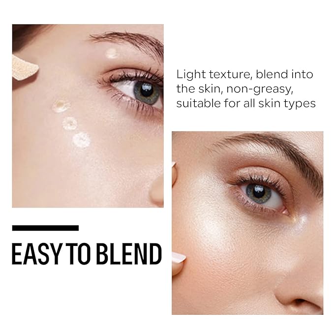 KYDA Liquid Highlighter, Moisturizing Liquid Illuminator for Face & Body, High Glossy Finish, Natural Glow Liquid Luminizer, Silky Creamy, Lightweight Blendable, by Ownest Beauty-#01-BrightBean Baby