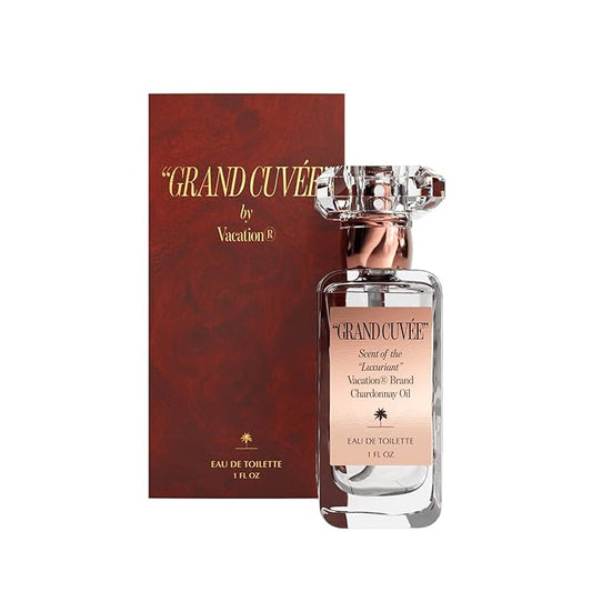 VACATION “GRAND CUVÉE” Eau de Toilette Sunscreen, Amber Vanilla Perfume for Women & Men, Unisex Summer Scent with Argan, Peach, Cedarwood & Vanilla Bean, 1 Fl. Oz.-BrightBean Baby
