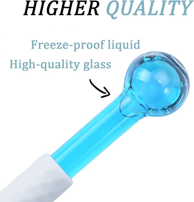 ICE GLOBES SMALL BALLS for Eyes, 2 PCS Blue Facial Globes for Massage Tool, Facial Roller Cold Skin Massagers, Tighten Skin, Reduce Puffiness and Dark Circles, Enhance Circulation-BrightBean Baby
