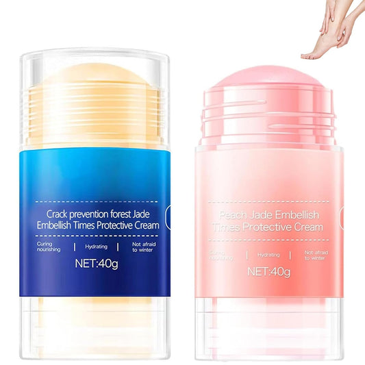 Crack Feet Prevention Stick,2pcs Anti Crack Foot Cream For Dry Heels,Moisturizing Foot Balm Stick for Women Men Dry Heels(Pink+Blue)-BrightBean Baby
