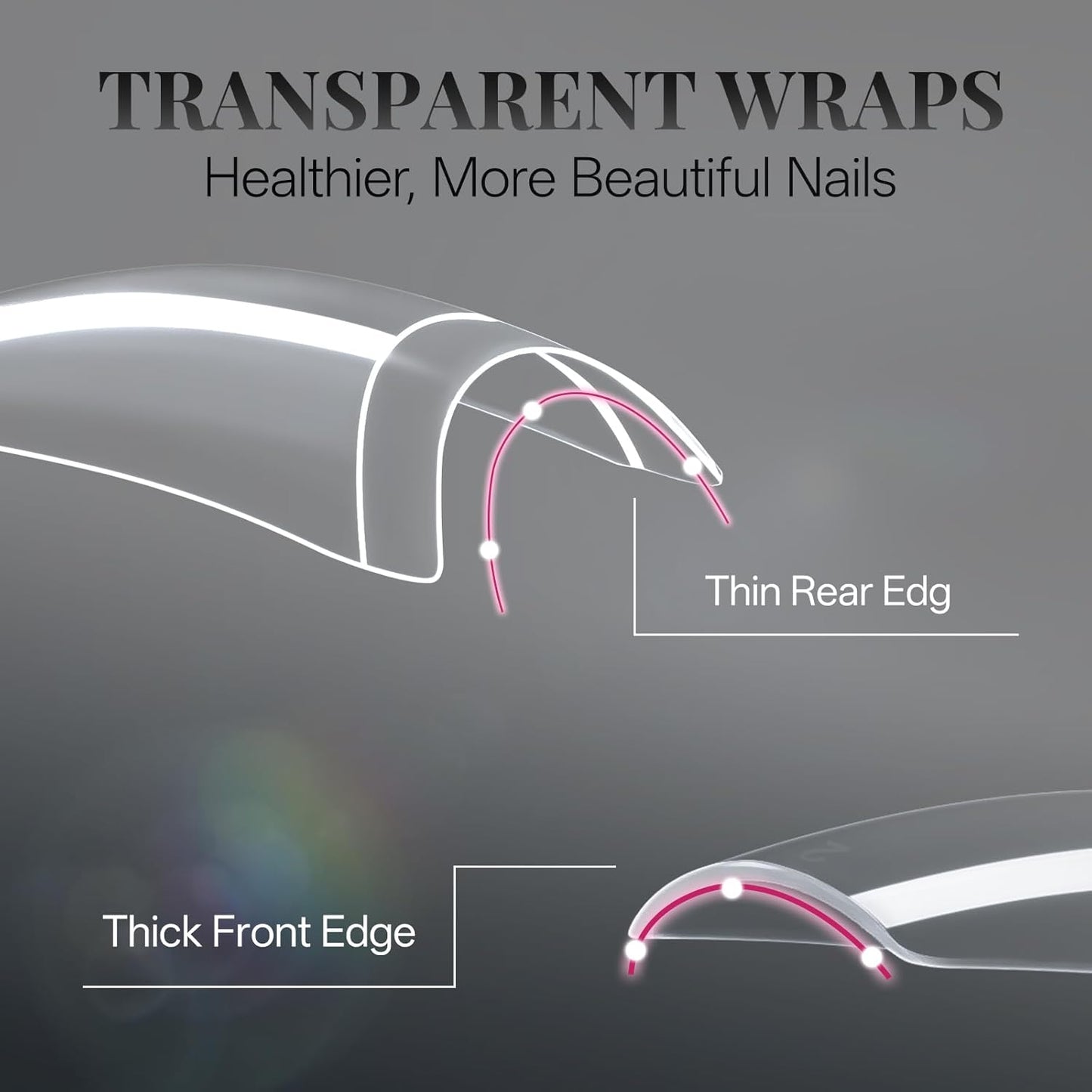 krofaue Nail Tips Lady French Style Acrylic Artificial Half Cover False Nail Tips with Box Ideal for Salons and Home DIY Manicure,10 Sizes,1000PCS (Natural and Clear)-BrightBean Baby