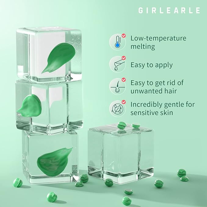 Wax Beads (1lb) for Hair Removal - Aloe Vera Formula, Perfect for Sensitive Skin, Eyebrow, Brazilian Bikini, Legs, Facial and Full Body Waxing at Home-BrightBean Baby