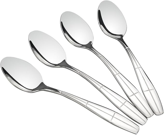Stainless Steel Flatware Dessert Spoons, Set of 12