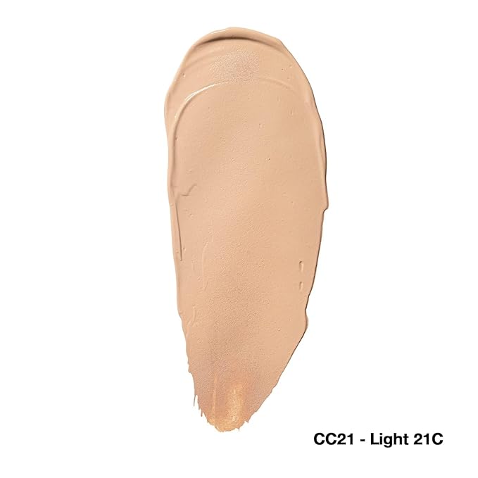Palladio Full-Coverage Color Correction CC Cream, Oil-Free with Peptides & Vitamin C, Best for Correcting Redness and Uneven Skin Tone, Buildable Foundation Coverage (Light 21C)-BrightBean Baby