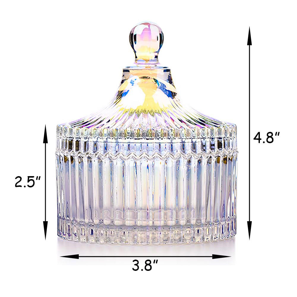 Ultra Soft Powder Puff and Container 3.3" High Density Velvet Dusting Washable Reusable Powder Puff,Body Powder Puff and Glass Jar Holder Loose Powder Box with Puff for Face Makeup(Dazzling colors)-BrightBean Baby