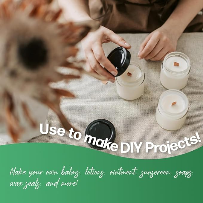 White Beeswax Pellets 1 lb (16 oz), Pure, Natural, Cosmetic Grade, Bees Wax Pastilles, Triple Filtered, Great For DIY Lip Balms, Lotions, Candles-BrightBean Baby