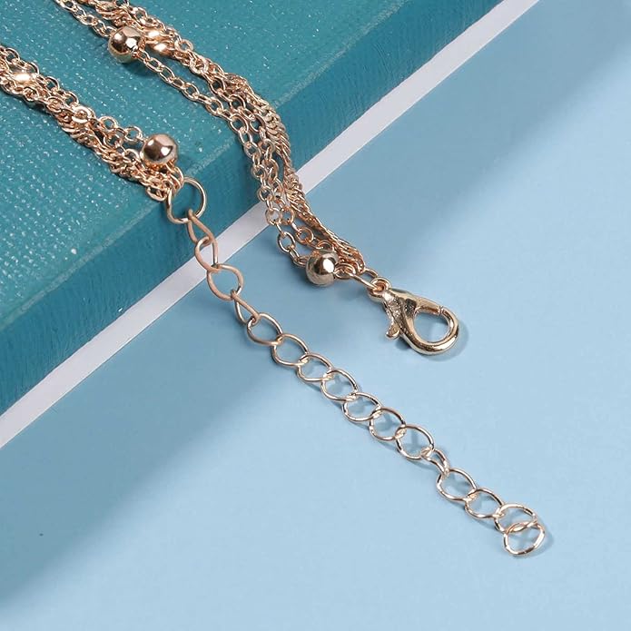 Boho Coin Disc Necklace Choker Gold Layered Shell Pendant Necklace Vintage Seashell Necklace Retro Singapore Chain Necklace Jewelry for Women Gifts-BrightBean Baby