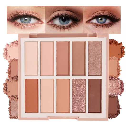 Neutral Nude Eye Shadow Palette,Matte Nude Pink Light Color Cream Eyeshadow Palette,Make Up Pallets for Women Natural Eyeshadow for Eyes Long Lasting Naturing-Looking-BrightBean Baby