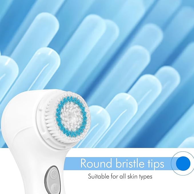 Microtree Facial Cleansing Brush, Electric Face Scrubber Exfoliator for Women Skin Care Deep Cleaning Exfoliating, Rechargeable Waterproof with 2 Sonic Vibration Speeds for Home & Travel(White)-BrightBean Baby