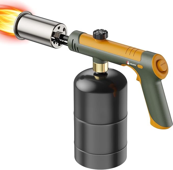 TONYFUL Powerful Propane Torch, Kitchen Cooking Torch, Culinary Torch Campfire Starter, Adjustable Grill Torch for Searing Steak, BBQ, Weeding(Propane Tank Not Included)