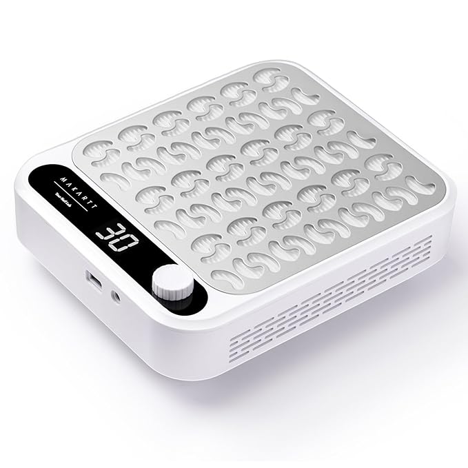 Makartt Nail Dust Collector - Professional Powerful Suction Larina Dust Collector Nail Tech LED Display, Adjustable Speed Reusable Filter, Strainer Panel for Acrylic Nail Polishing Manicure Salon Home-BrightBean Baby