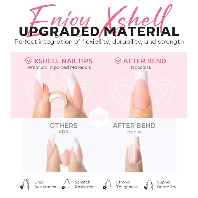 modelones Press on Nails, 150 Pcs French Tip Press on Nails, NailBoxie Brown Short Almond Nail Tips, Soft Gel Nail Tips, Ideal for Wedding, Party, Daily DIY Nail, 15 Sizes (S)-BrightBean Baby