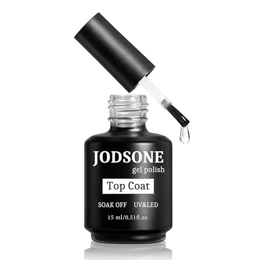 JODSONE 15ML Top Coat Gel Polish High Gloss Shine Finish Long Lasting Gel Nail Polish Professional Manicure Home DIY No Wipe-BrightBean Baby
