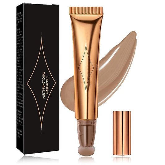 Liquid Contour Beauty Wand,Stick with Cushion Applicator,Cream Contour,Long Lasting Smoothly Moisturizng Silky Contour Stick Face Contouring Stick-BrightBean Baby