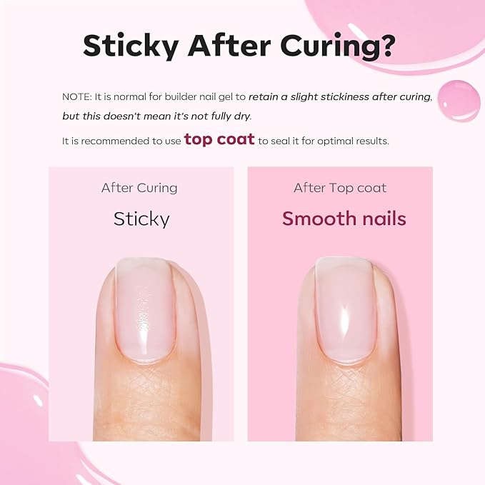 modelones Builder Nail Gel, 8-in-One Baby Pink Builder, Pastel Pink Rubber Base Gel Polish, LED Lamp Cured Color Base Hardener Apex Building Strengthener Extension for DIY Salon Girls Home-BrightBean Baby