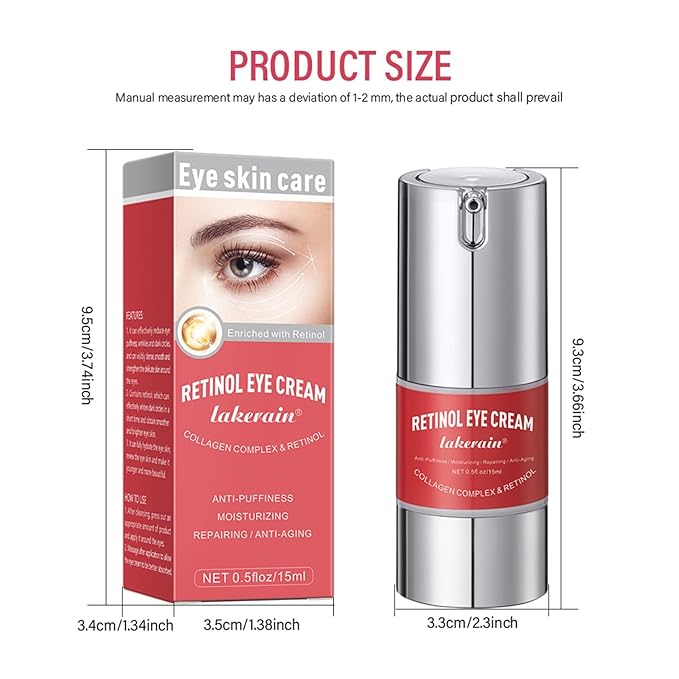 Retinol Eye Cream For Dark Circles And Puffiness, Repair Under Eye Retinol Cream with Hyaluronic Acid and Collagen, Smooth Fine Lines, Wrinkles, Bags & Dark Spots, Tightens Eye Skin Care(Retinol)-BrightBean Baby