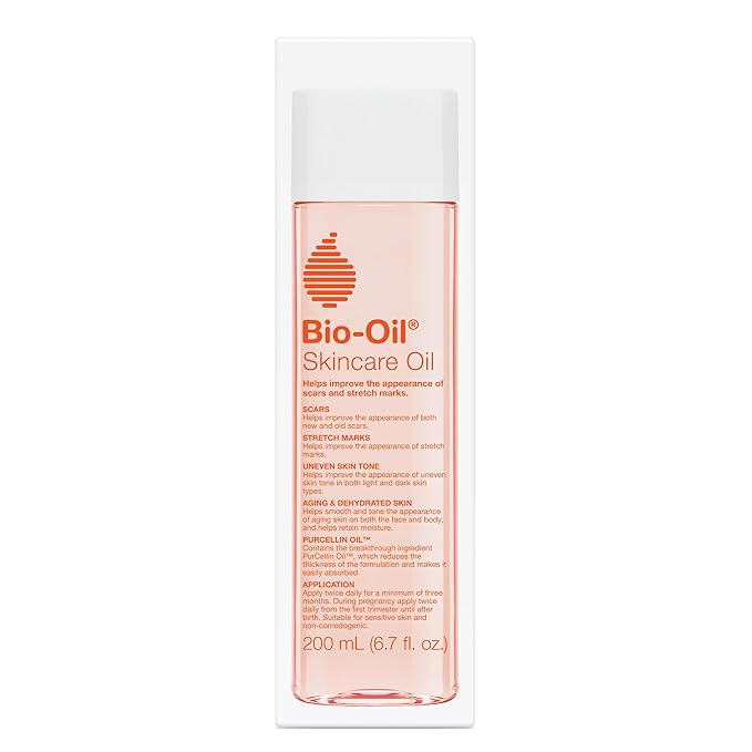 Bio-Oil Skincare Body Oil Serum, Face and Body Moisturizer with Vitamin E & A, for Scars, Stretch Marks, Sensitive Skin, All Skin Types, Dermatologist Recommended, Non-Comedogenic, 6.7 Oz-BrightBean Baby