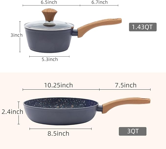 Nonstick Cookware Set 2-Piece 10.25" Black - PFOA Free