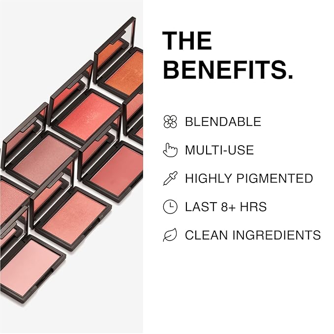 Makeup Powder Blush for cheeks | "Summer Rain" | 4g / 0.141oz | Cruelty-Free, Vegan, Clean Beauty | Buildable & Blendable for Natural, Healthy Glow | Coral, Peach & Golden Hues-BrightBean Baby