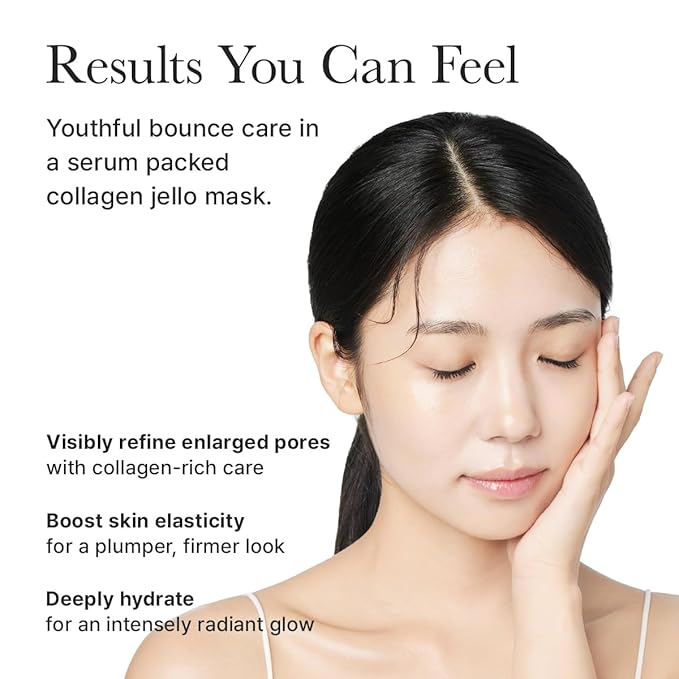 Red Collagen Jello Mask, Plump & Hydrating x 4ea, Overnight Hydrogel Mask for Dry, Mature Skin, Packed with Collagen, 5 Peptides, 2% Niacinamide-BrightBean Baby