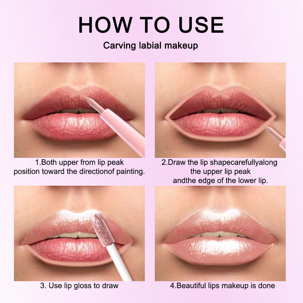 Kaely 2-in-1 Champagne Gold Metallic Lipstick and Lip Liner, Shimmer Liquid Metallic Lipsticks for Women, Glitter Lip Gloss Stain Long Lasting Waterproof Smudge Proof 24 Hour, Vegan Makeup, 05-BrightBean Baby